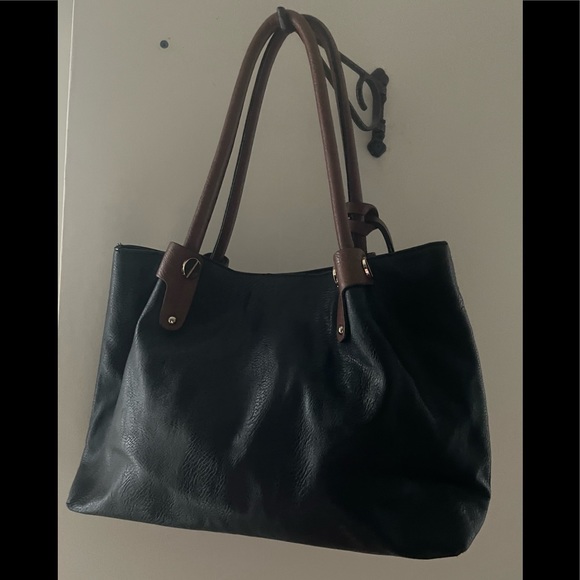 Kathy Ireland Black & Brown Faux Leather Handbag - Picture 5 of 16